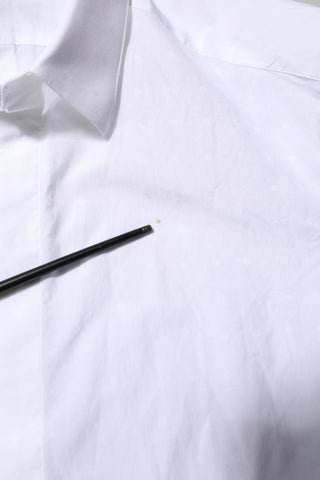 White Cotton GOLD Dress Formal Shirt
