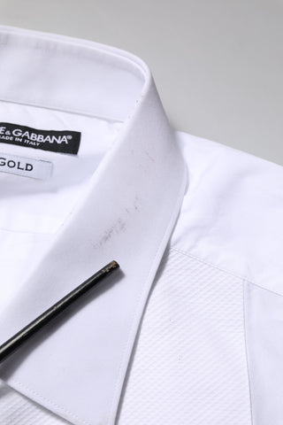 Weißes Lätzchen Baumwoll-Popeline GOLD Festliches Hemd