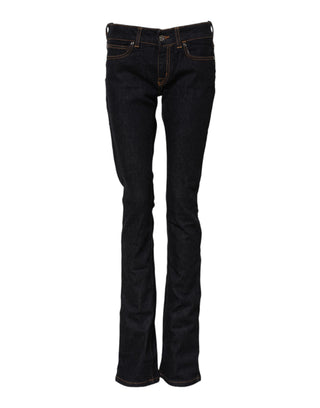 Dunkelblaue mittelhohe Skinny Jeans aus Baumwolle