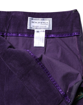 Lila High-Waist Schlaghose