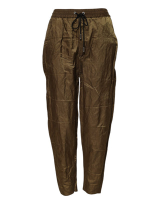 Pantalones deportivos marrones para mujer con cintura media