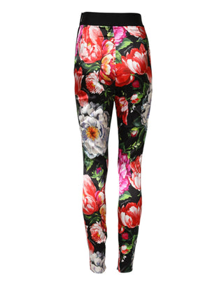 Leggings multicolor con estampado floral y cintura elástica