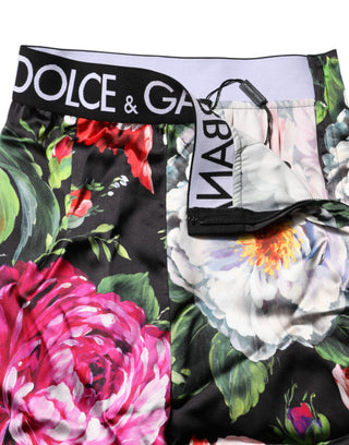 Leggings multicolor con estampado floral y cintura elástica