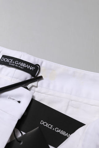 White Cotton Stretch Mid Waist Jeans