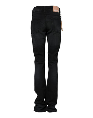 Schwarze Jeans mit mittlerer Leibhöhe und schmal zulaufendem Bein