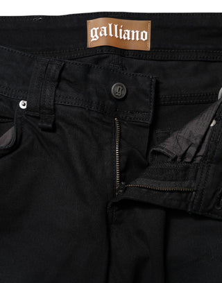 Schwarze Jeans mit mittlerer Leibhöhe und schmal zulaufendem Bein