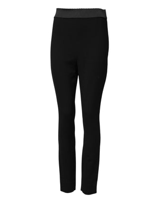 Schwarze Leggings aus Wolle, Stretchhose