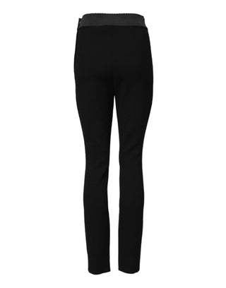 Schwarze Leggings aus Wolle, Stretchhose