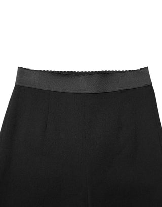 Schwarze Leggings aus Wolle, Stretchhose