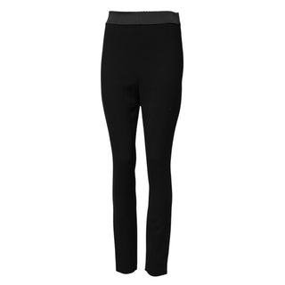 Schwarze Leggings aus Wolle, Stretchhose