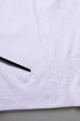 Weißes Baumwoll-T-Shirt mit Grafikprint und Rundhalsausschnitt