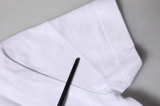 White Cotton Short Sleeves Round Neck T-shirt