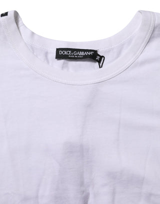 White Cotton Short Sleeves Cropped T-shirt