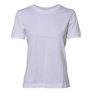White Cotton Round Neck Short Sleeves T-shirt