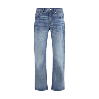 Blaue Jeans mit geradem Bein aus Baumwolle