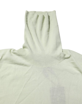 Mintgrüner Rollkragenpullover aus Wolle