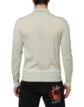 Mintgrüner Rollkragenpullover aus Wolle