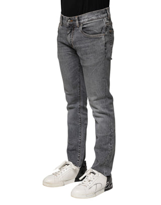 Gray Cotton Skinny Denim Trouser Jeans