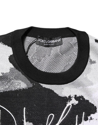 Multicolor Silk Camouflage Pullover Sweater