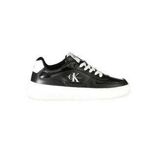 Schwarzer Polyurethan-Sneaker für Damen