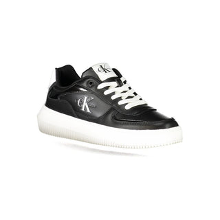 Schwarzer Polyurethan-Sneaker für Damen
