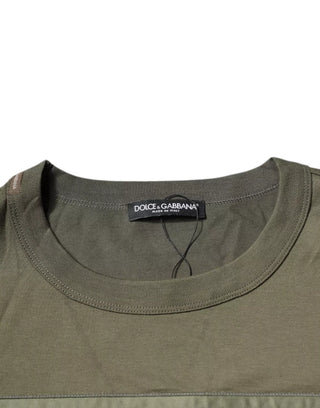 Armeegrünes DG Love Baumwoll-Rundhals-T-Shirt