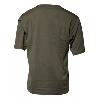 Armeegrünes DG Love Baumwoll-Rundhals-T-Shirt