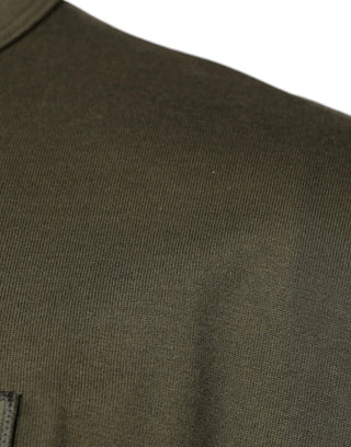 Armeegrünes DG Love Baumwoll-Rundhals-T-Shirt
