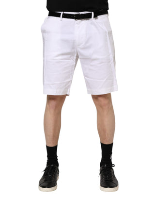 Weiße Chinos aus Baumwolle, Stretch, legere Shorts