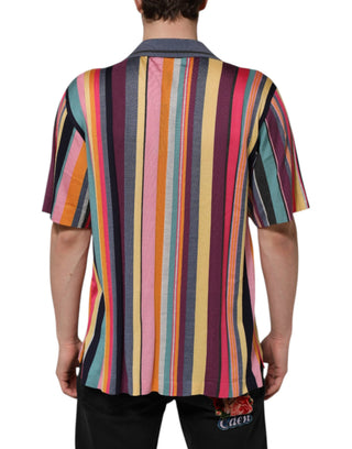 Multicolor Stripes Collared Men Polo T-shirt