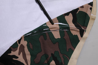 Weißes Camouflage Baumwoll-T-Shirt für Herren mit Rundhalsausschnitt