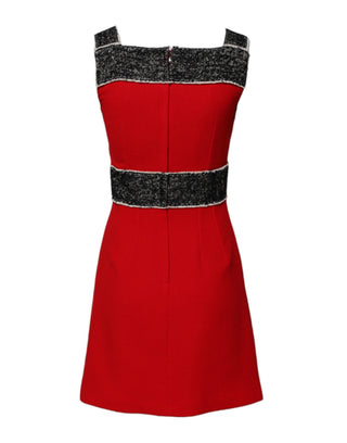 Rotes ärmelloses A-Linien Mini-Kleid mit ausgestelltem Rockteil
