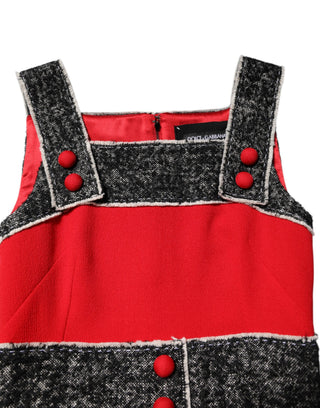 Rotes ärmelloses A-Linien Mini-Kleid mit ausgestelltem Rockteil