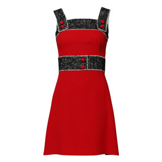 Rotes ärmelloses A-Linien Mini-Kleid mit ausgestelltem Rockteil