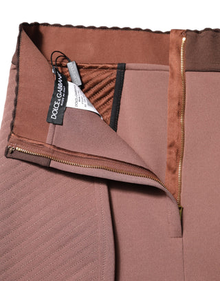 Braune Viskose-Hotpants mit hoher Taille