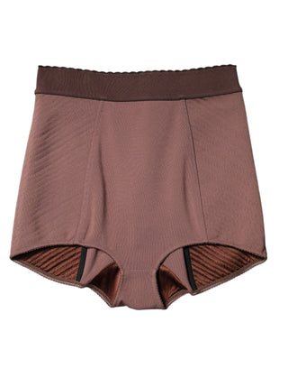 Braune Viskose-Hotpants mit hoher Taille