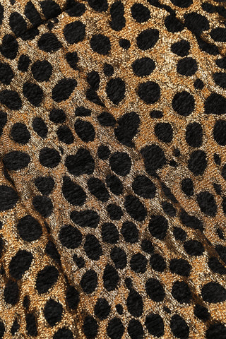 Braune hoch taillierte Hot Pants Shorts mit Leopardenmuster