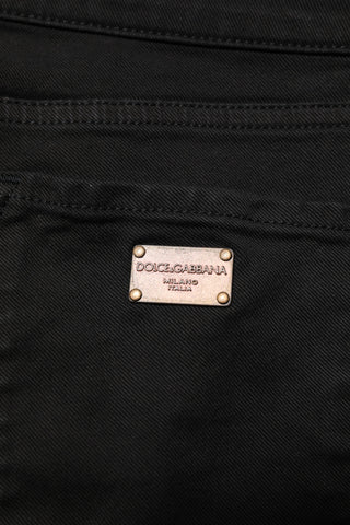 Schwarze Skinny Jeans aus Baumwolle mit Logo und mittelhohem Bund