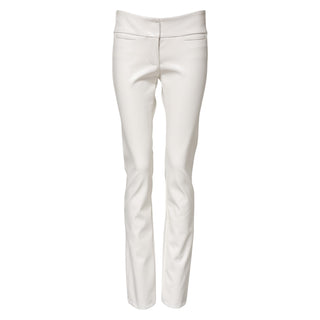 Weiße Polyurethan High-Waist Tapered Hose