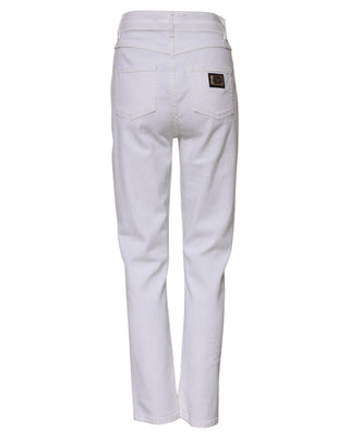 Weiße High-Waist Jeans aus Baumwolle