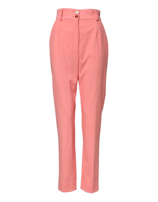 Pinke High-Waist Tapered-Stoffhose