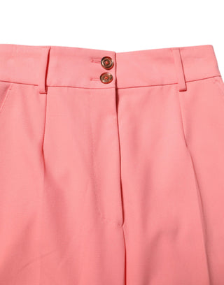 Pinke High-Waist Tapered-Stoffhose