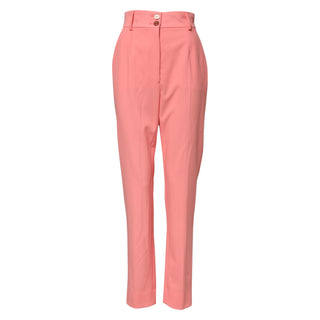 Pinke High-Waist Tapered-Stoffhose