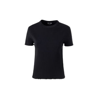 Schwarzes Seiden-T-Shirt
