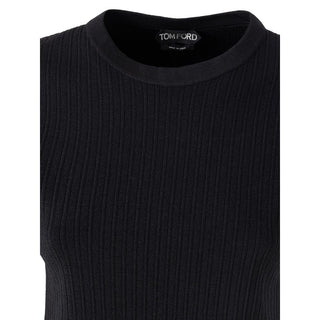 Schwarzes Seiden-T-Shirt