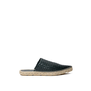 Grüne Leder-Espadrilles