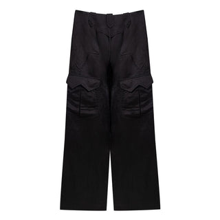Schwarze Viskose-Cargohose