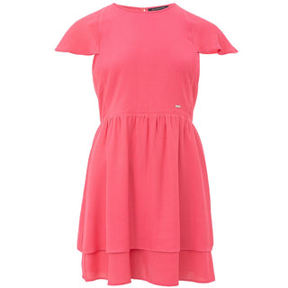 Fuchsia Viscose Short Dress
