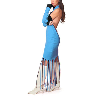 Blaues Freizeitkleid aus Baumwolle