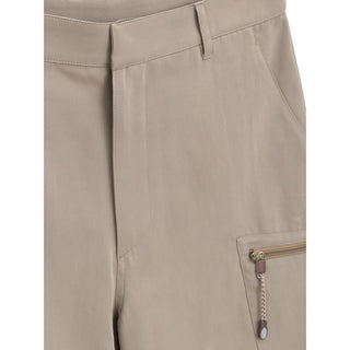 Beige Cargo-Shorts aus Baumwolle